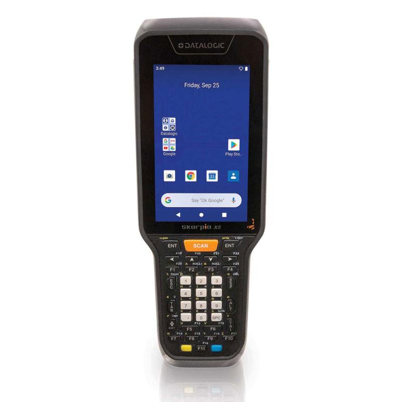 Datalogic Skorpio X5, 2D, MR, BT, WLAN, NFC, Func. Num., Gun, GMS, erw. Akku, Android