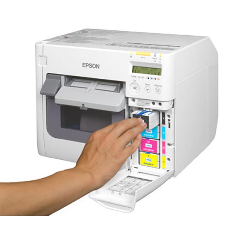 Epson ColorWorks C3500, Cutter, Disp., USB, Ethernet, NiceLabel, weiß