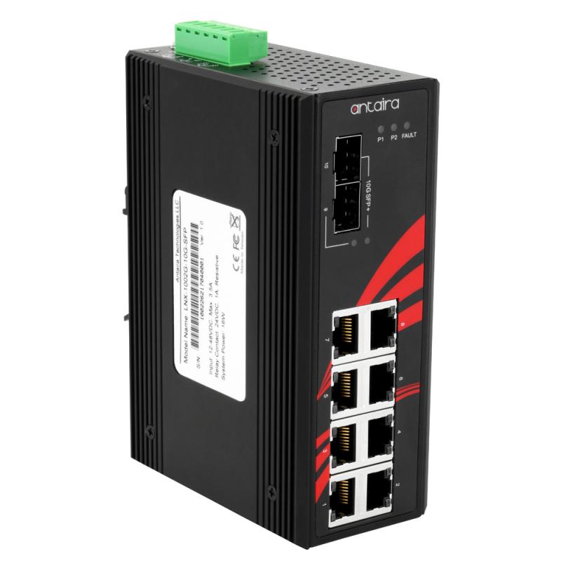 10-Port Ind. Gigabit Switch , 2 x 10G SFP