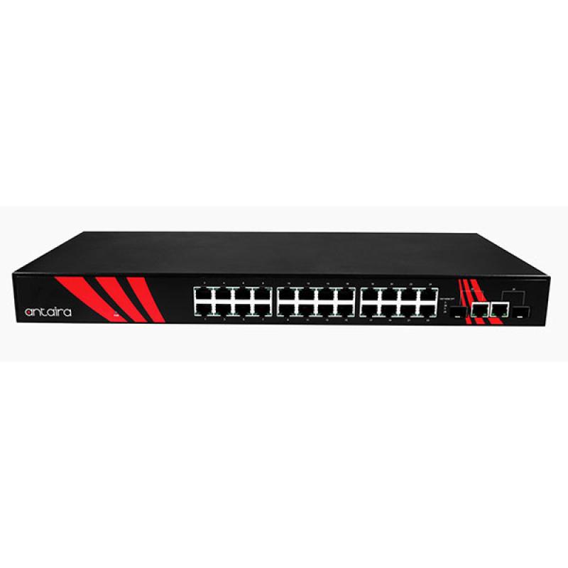 26-Port Unmanaged Industrial Gigabit Switch, 12-48VDC , -40 - 75C