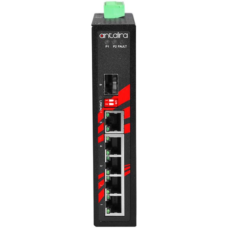 6-Port Unmanaged Industrial Gigabit Switch, 12-48VDC , -40 - 75C