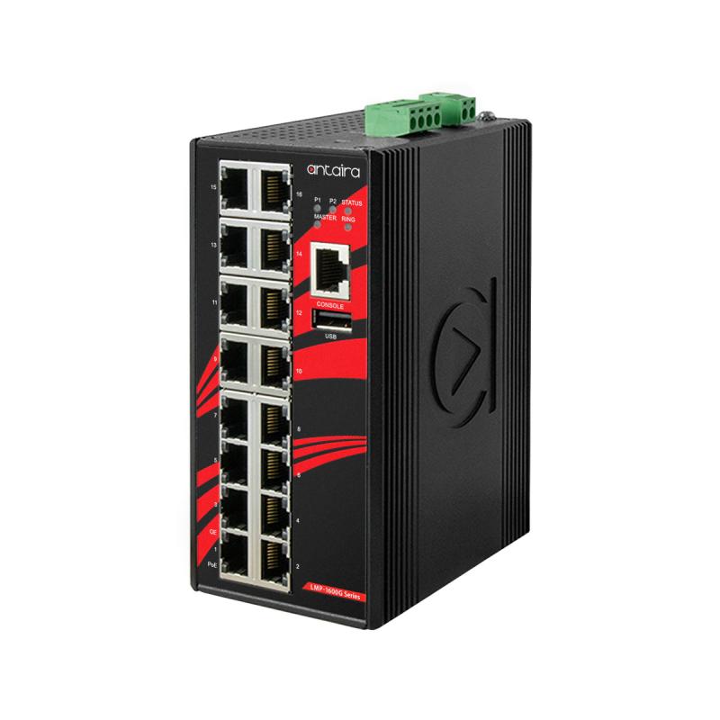 16-Port Managed POE+ Switch, -10-70C