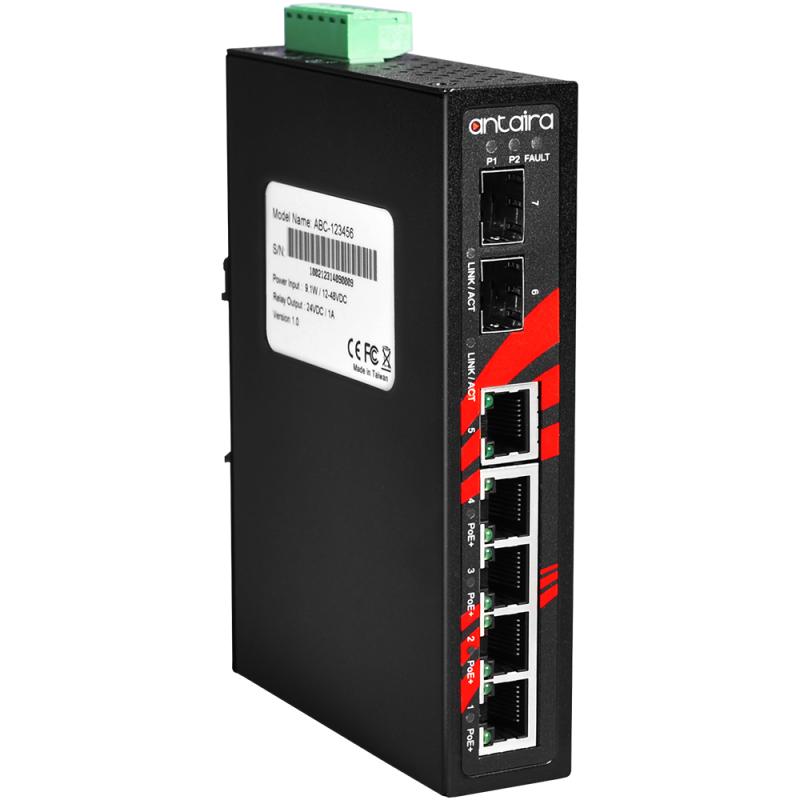 7-Port POE+ Ind. Gb-Switch, 2xSFP, -10-70C