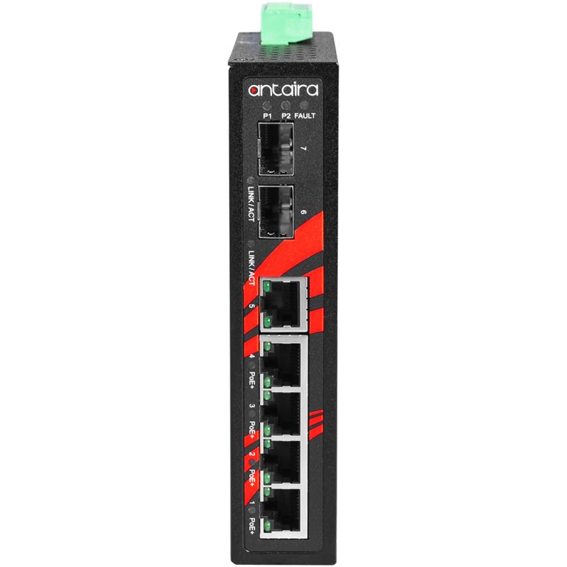 7-Port POE+ Ind. Gb-Switch, 2xSFP, -10-70C