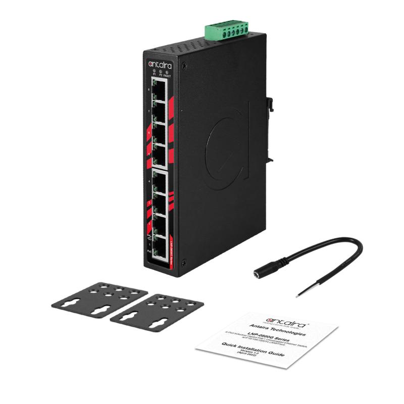 8-Port POE+ Ind. Gb-Switch, 2xSFP, -10-70C