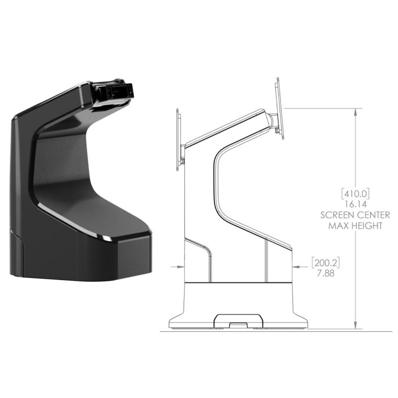 Zebra KC50, Self-Checkout-Doppeldisplayhalterung mit Thekensockel